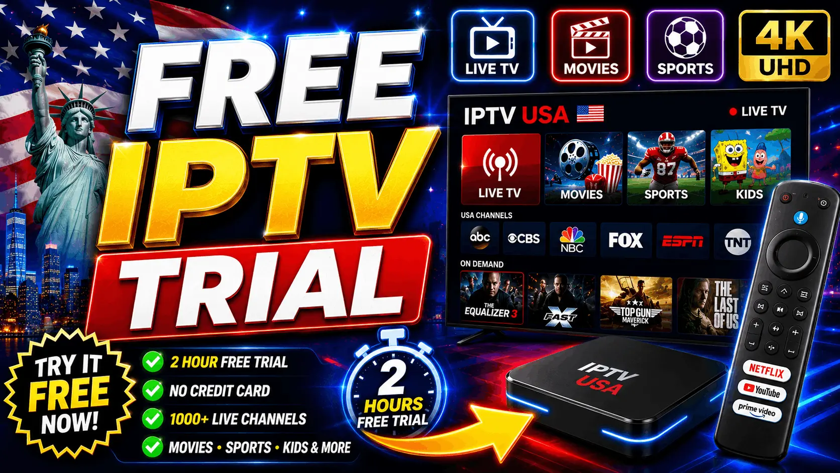 Free IPTV Trial USA 2026: How to Get a Free Test Today
